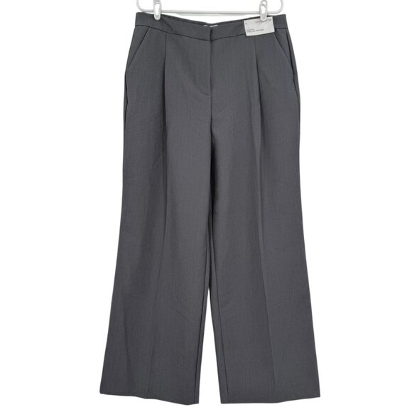 Liz Claiborne Women's Margot Wide Leg Stretch Pleated Charcoal Trouser Sz 14 NWT - Picture 1 of 11